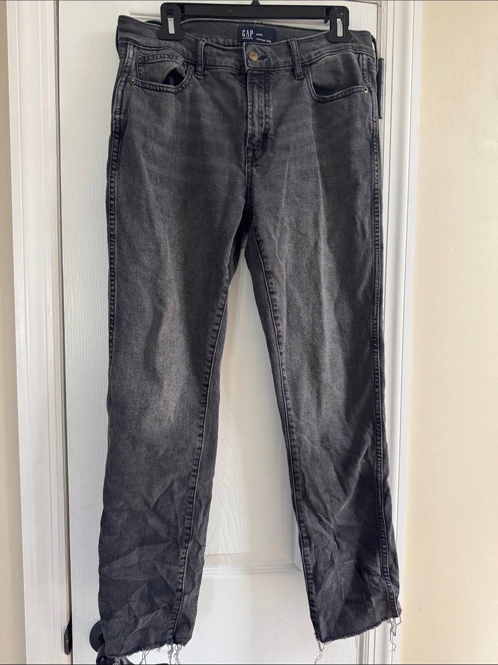 GAP Women’s Washed Black Straight Jeans